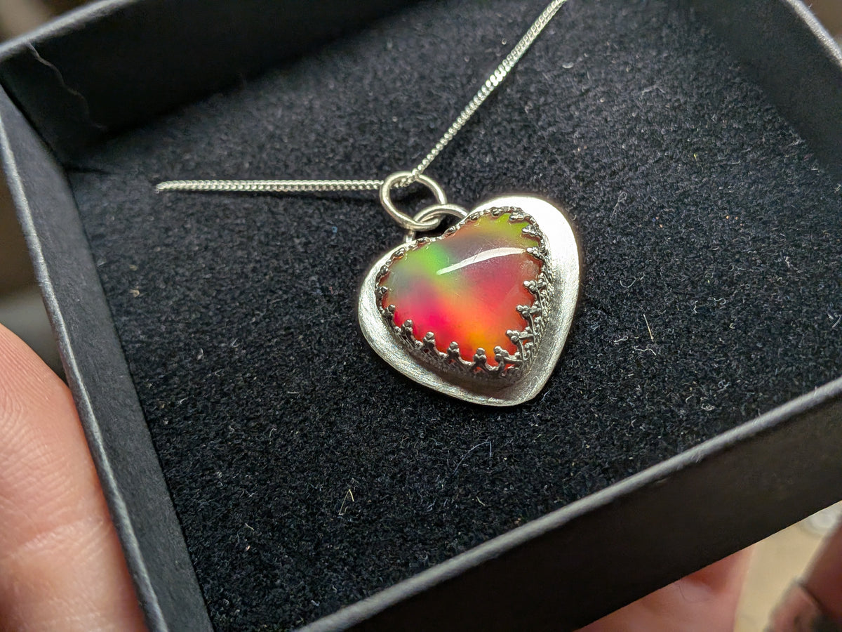 Aurora Opal Heart Pendant