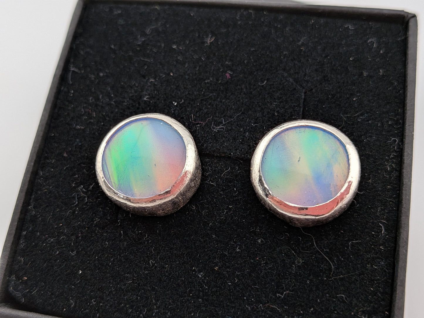Green Aurora Opal Studs