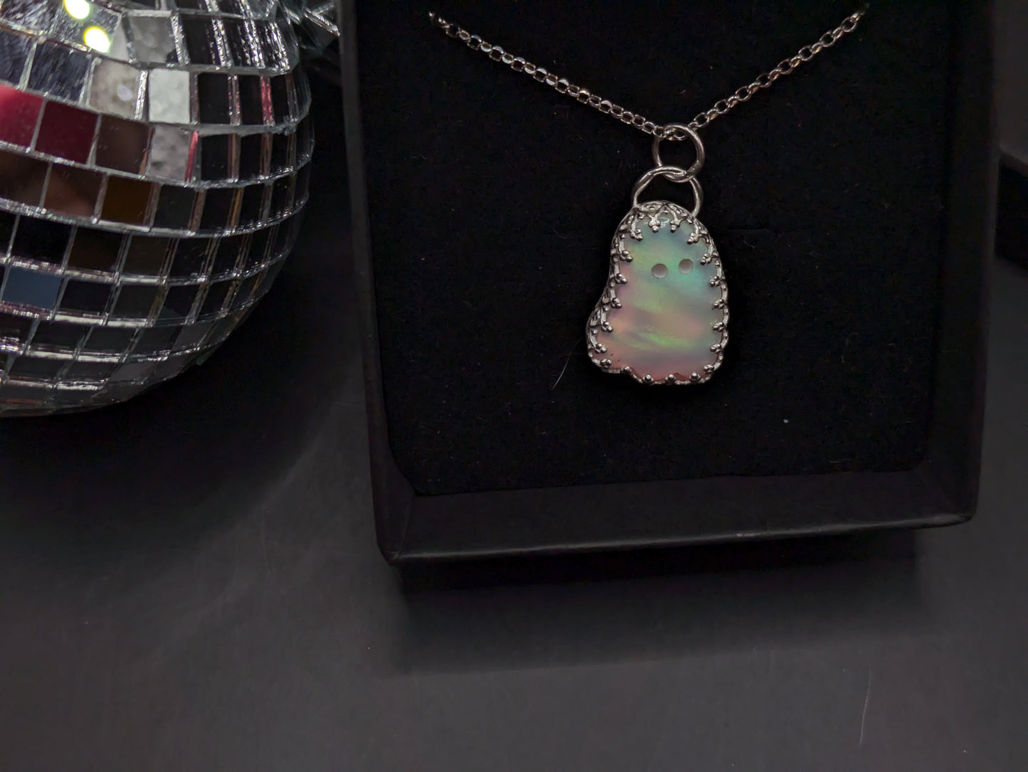 Rainbow Aurora Opal Ghost Pendant