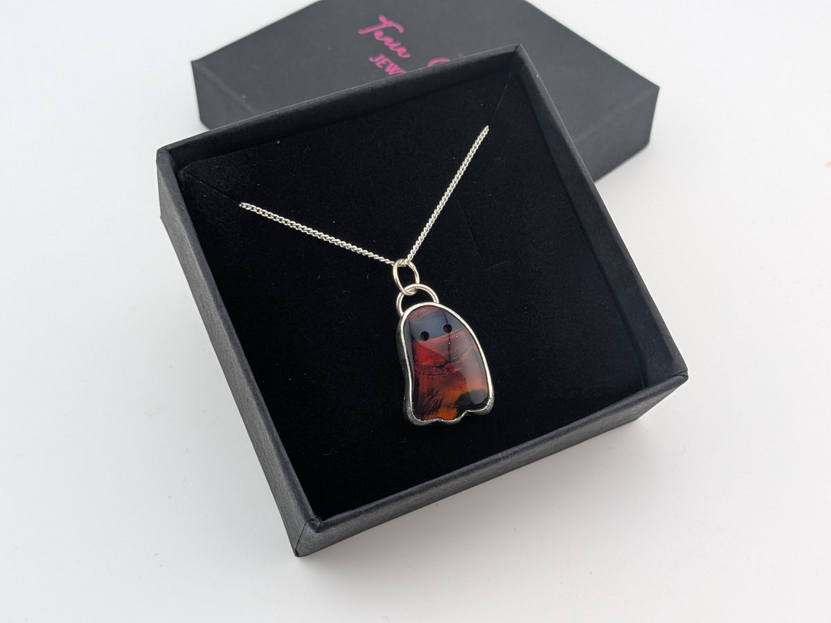 Iridescent Black Aurora Opal Ghost Pendant