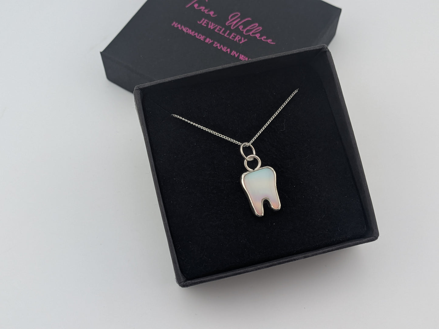 Aurora Opal Tooth Pendant