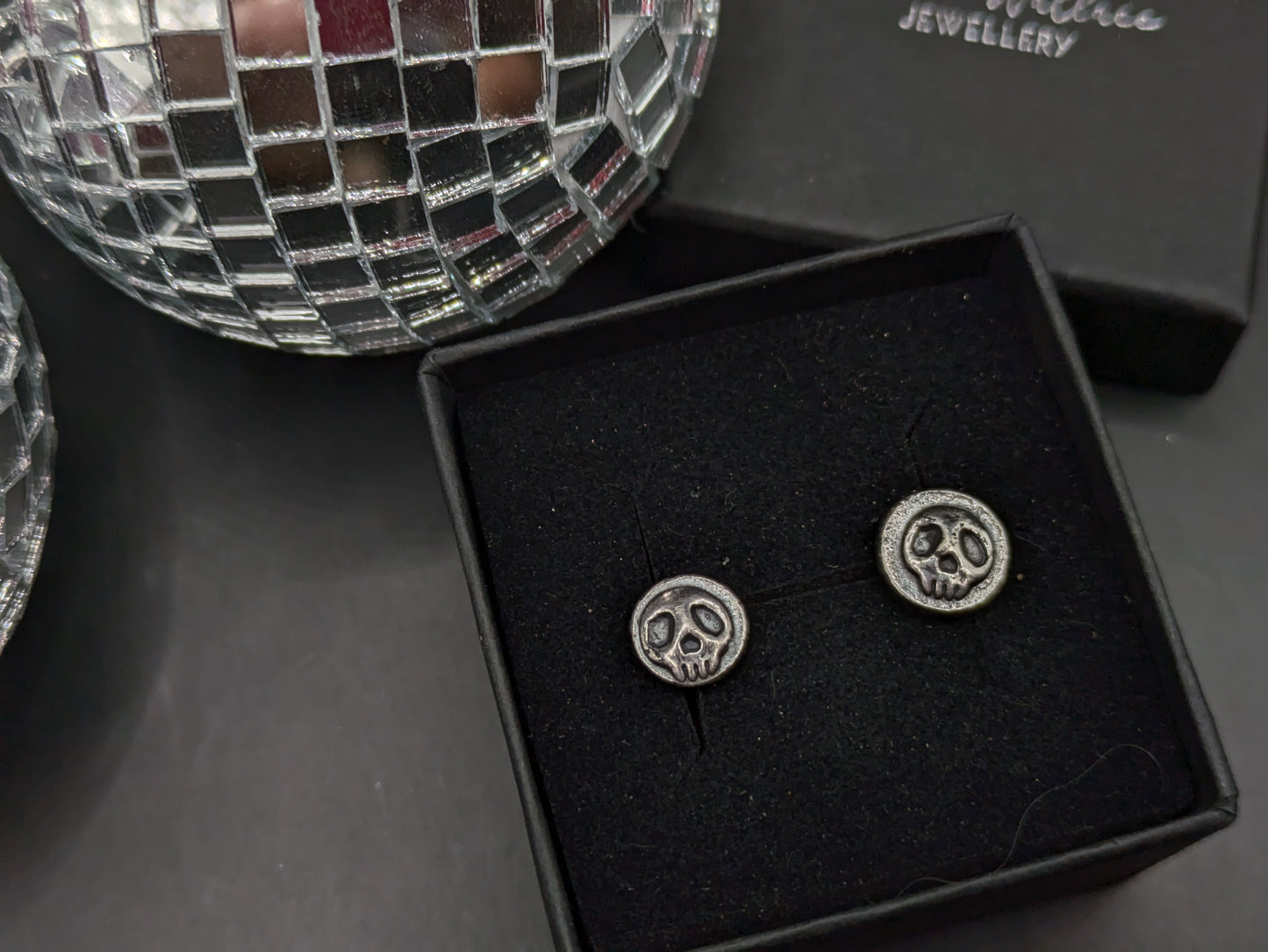 Solid Silver Skull Studs
