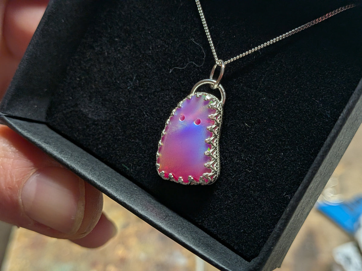 Iridescent Aurora Opal Ghost Pendant