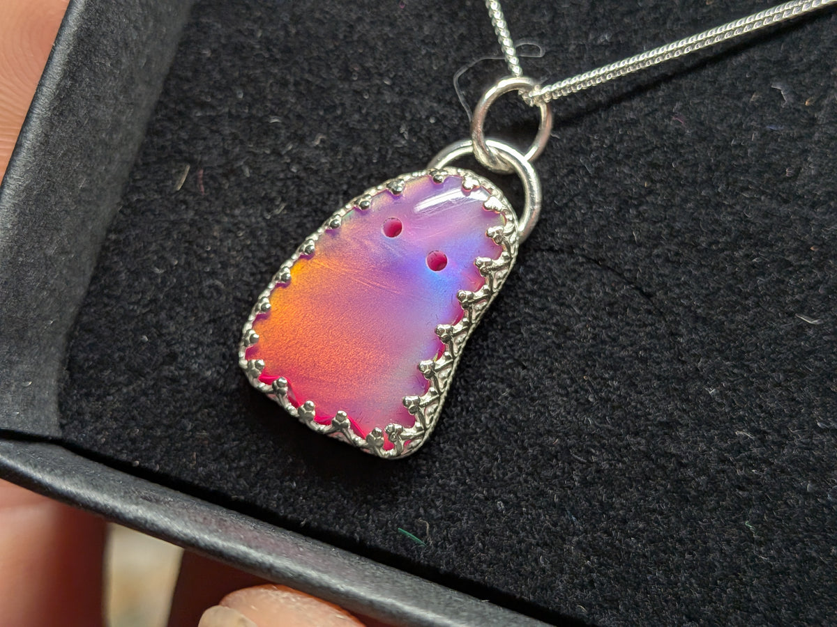 Iridescent Aurora Opal Ghost Pendant
