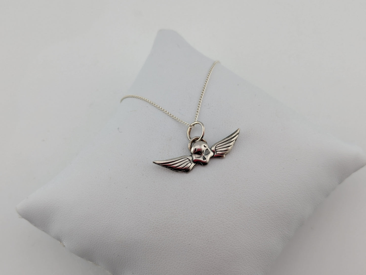 Sterling Silver Winged Skull Pendant