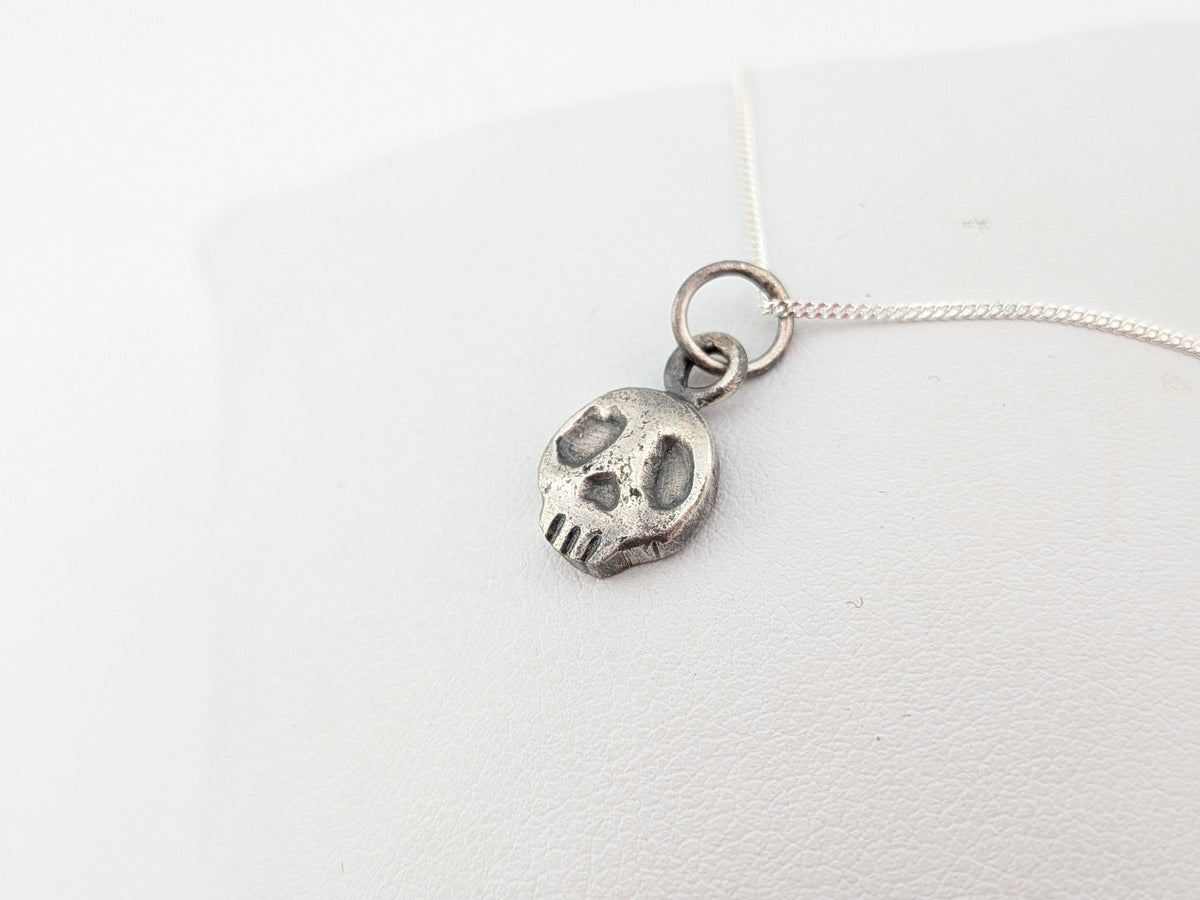 Solid Silver Skull Pendant