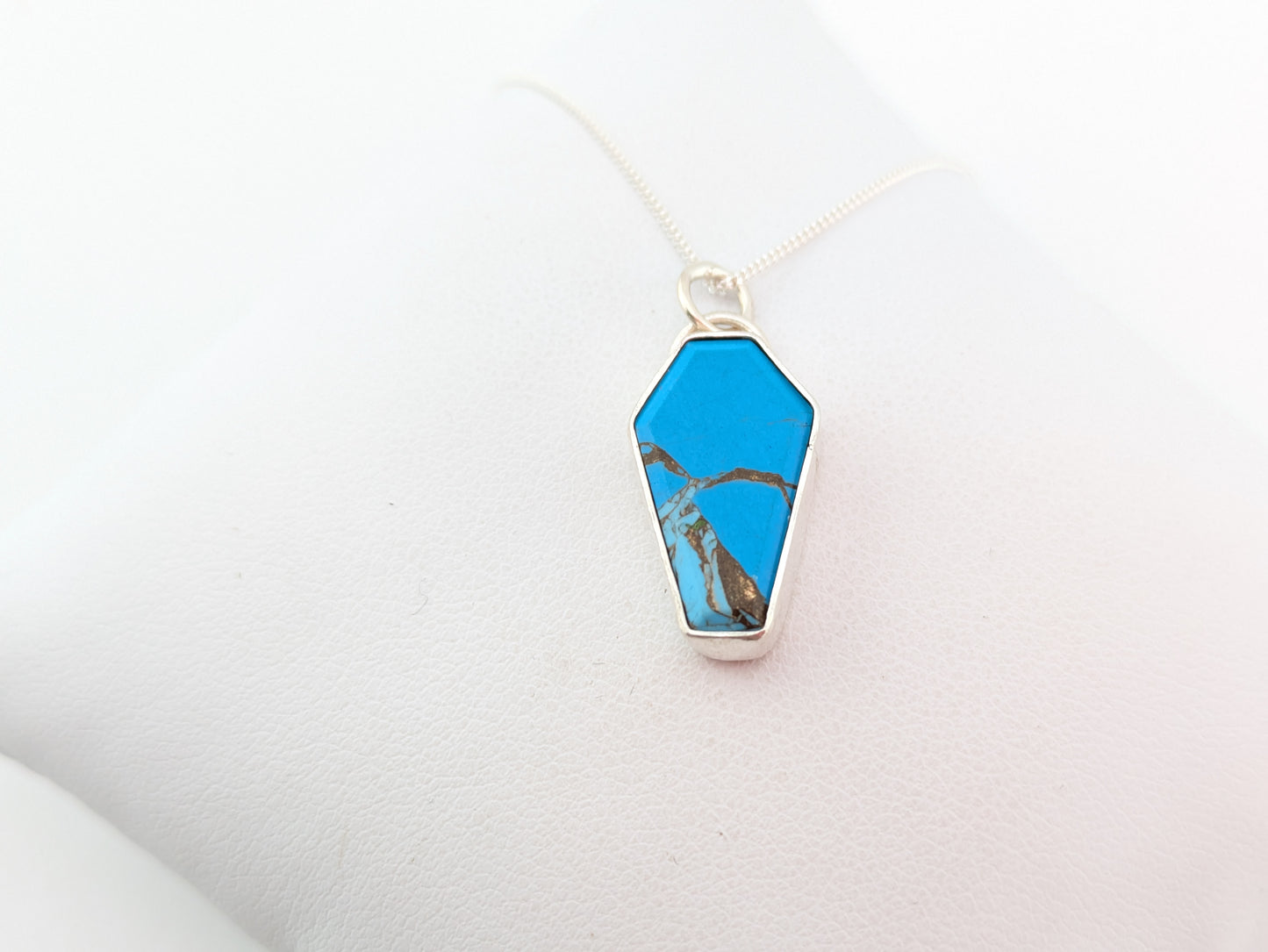 Blue Howlite Coffin Pendant