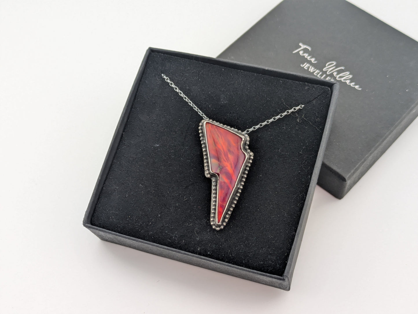 Red Aurora Opal Bolt Pendant