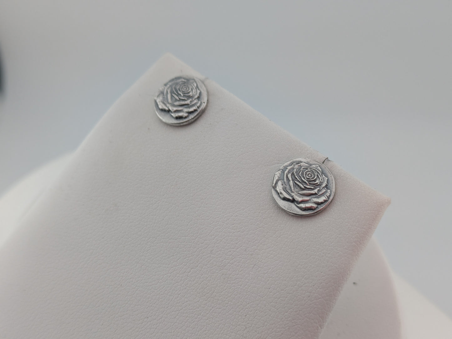 Solid Silver Rose Studs