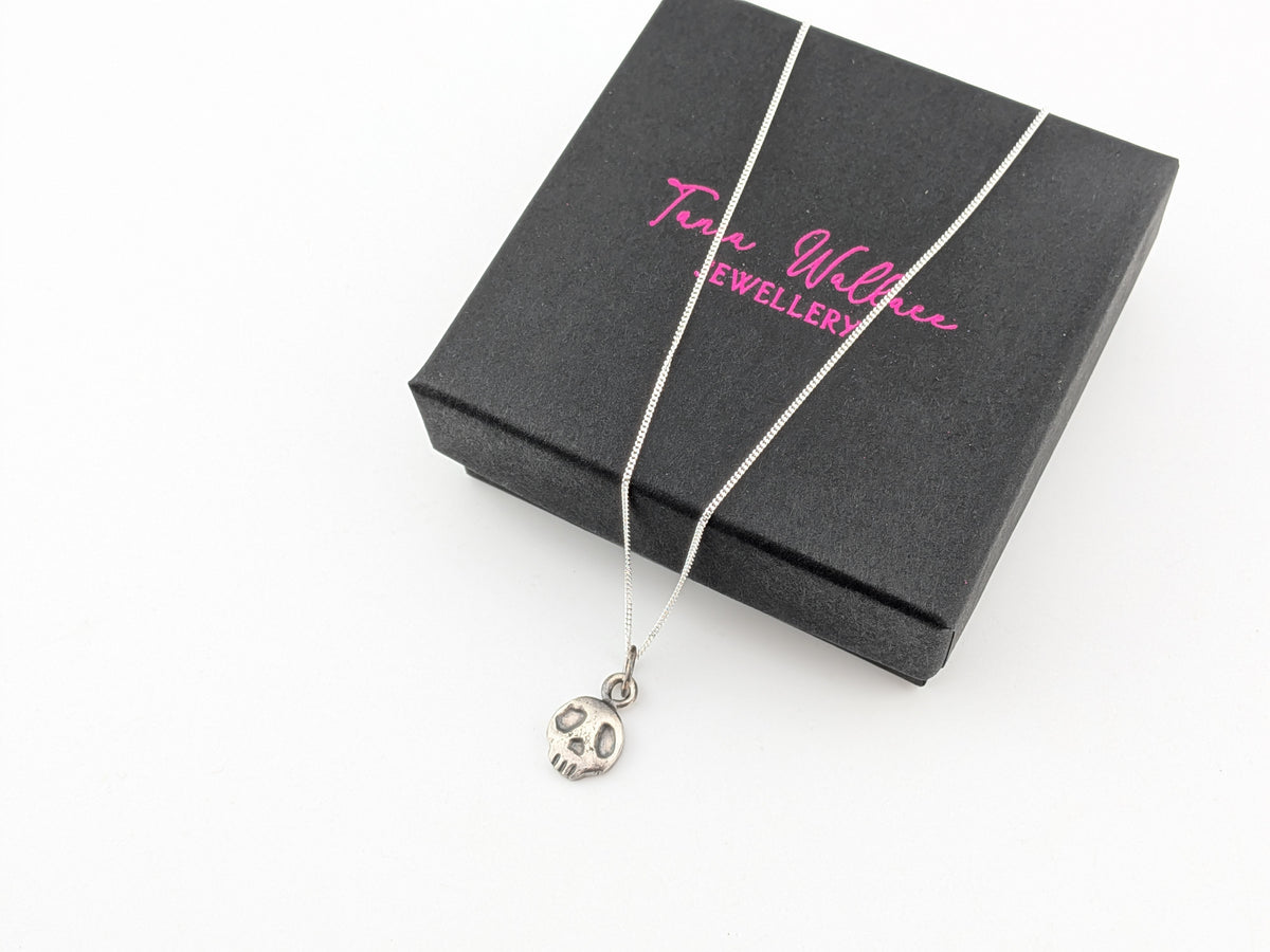 Solid Silver Skull Pendant