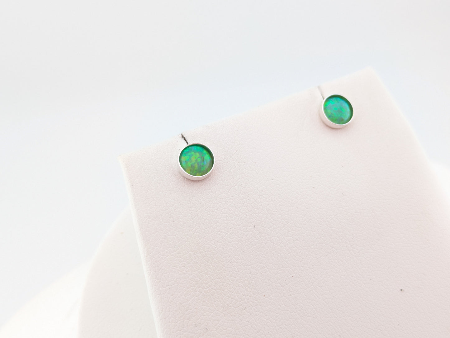 Green Lab Opal Sterling Silver Studs
