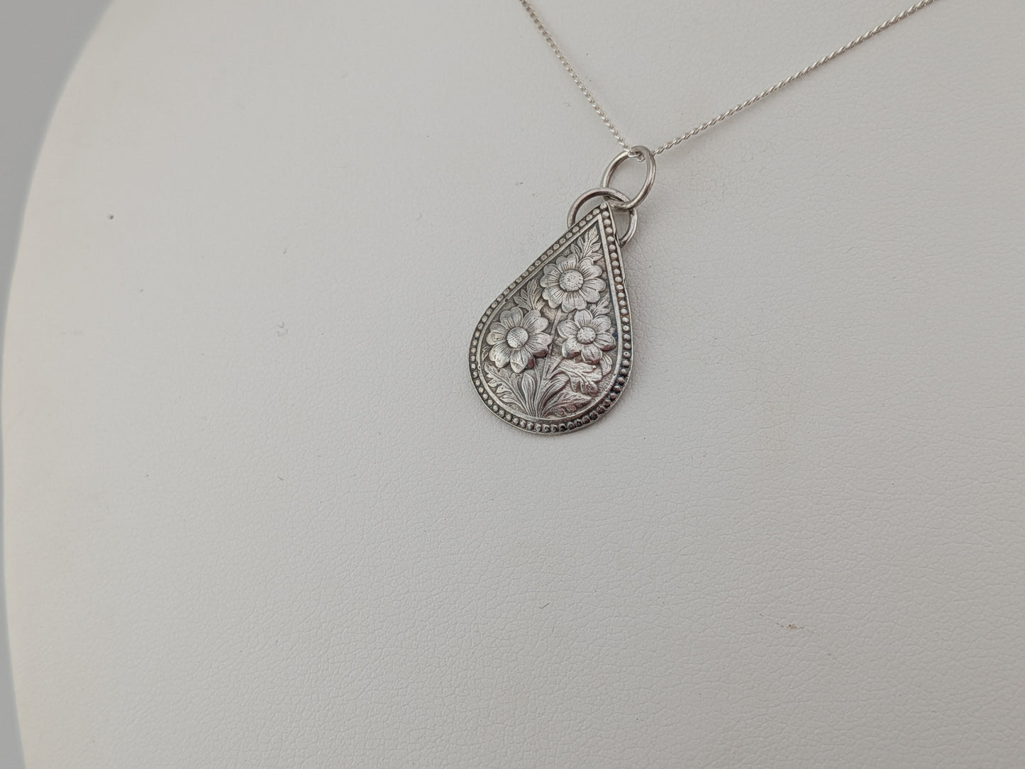 Boho Flower Teardrop Pendant