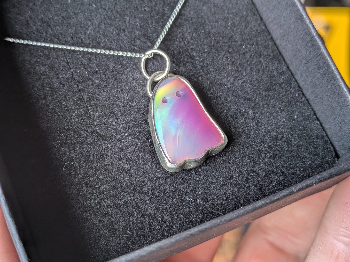 Baby Pink Aurora Opal Ghost Pendant
