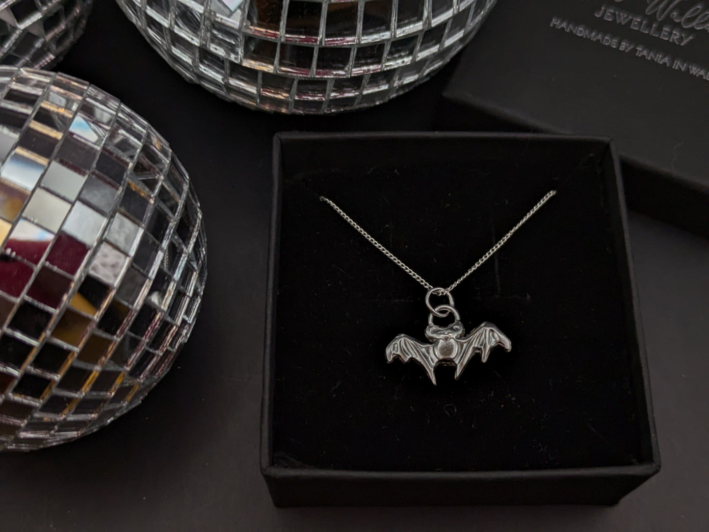 Sterling Silver Hand Pressed Bat Pendant