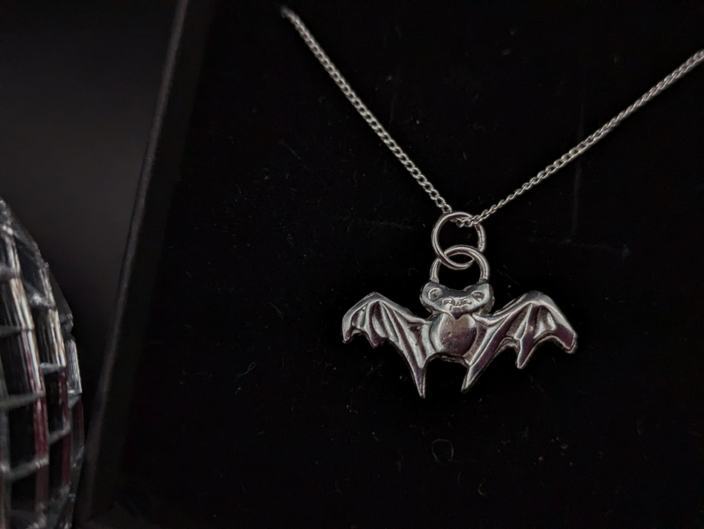 Sterling Silver Hand Pressed Bat Pendant
