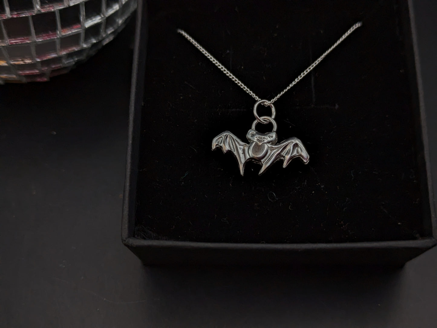 Sterling Silver Hand Pressed Bat Pendant