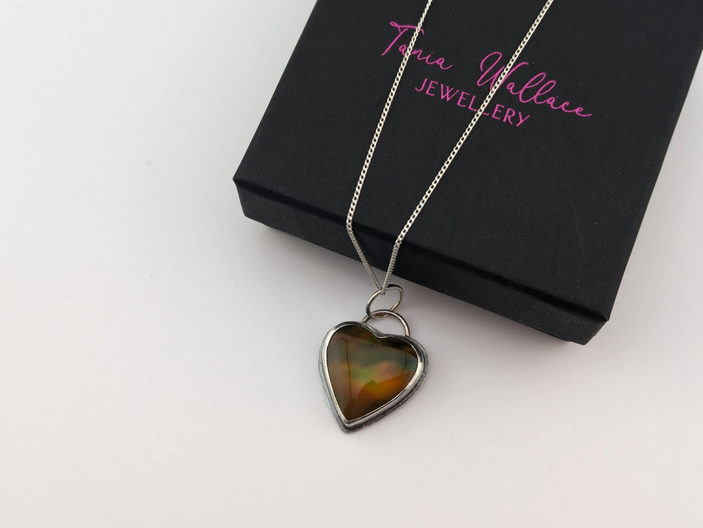 Earthy Aurora Opal Heart Pendant