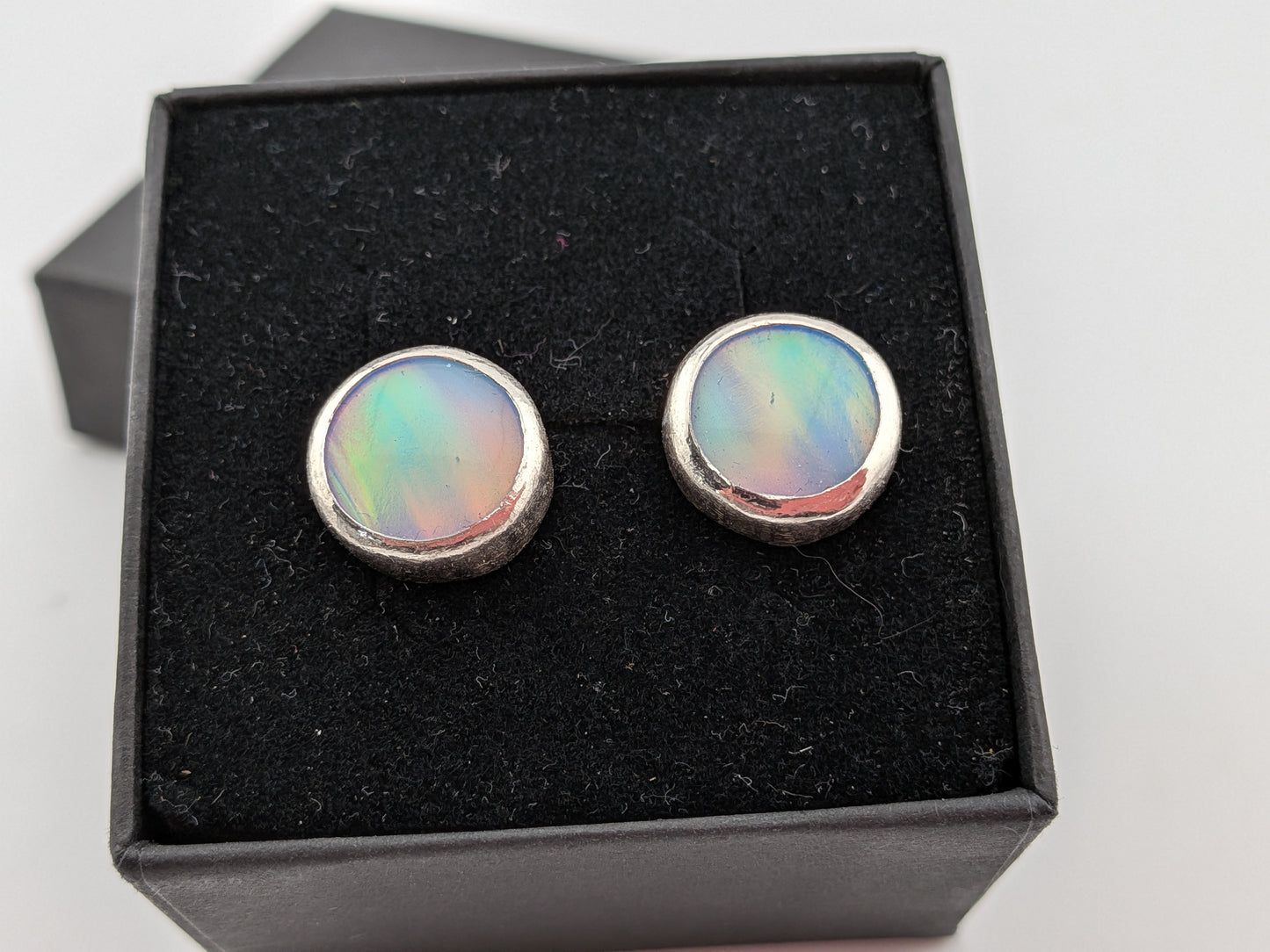 Green Aurora Opal Studs