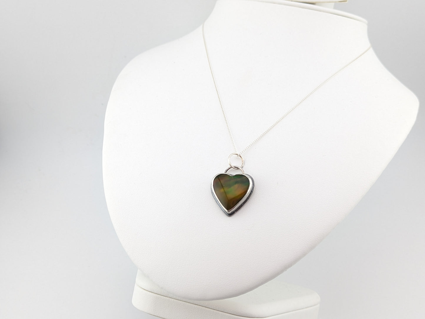 Earthy Aurora Opal Heart Pendant