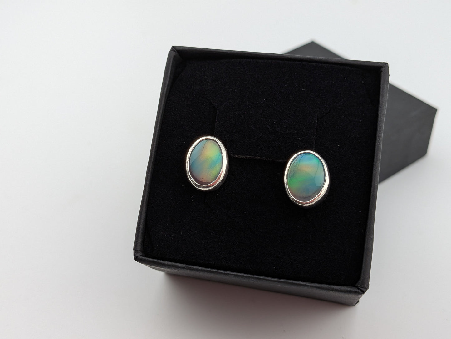 Green Aurora Opal Studs