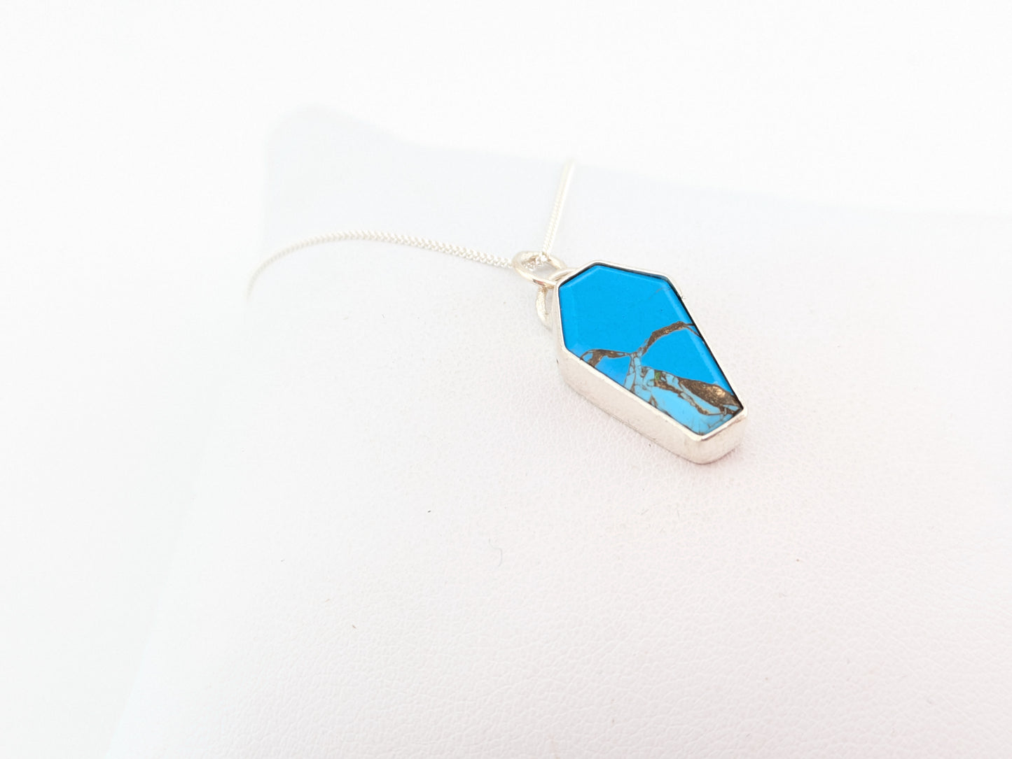 Blue Howlite Coffin Pendant