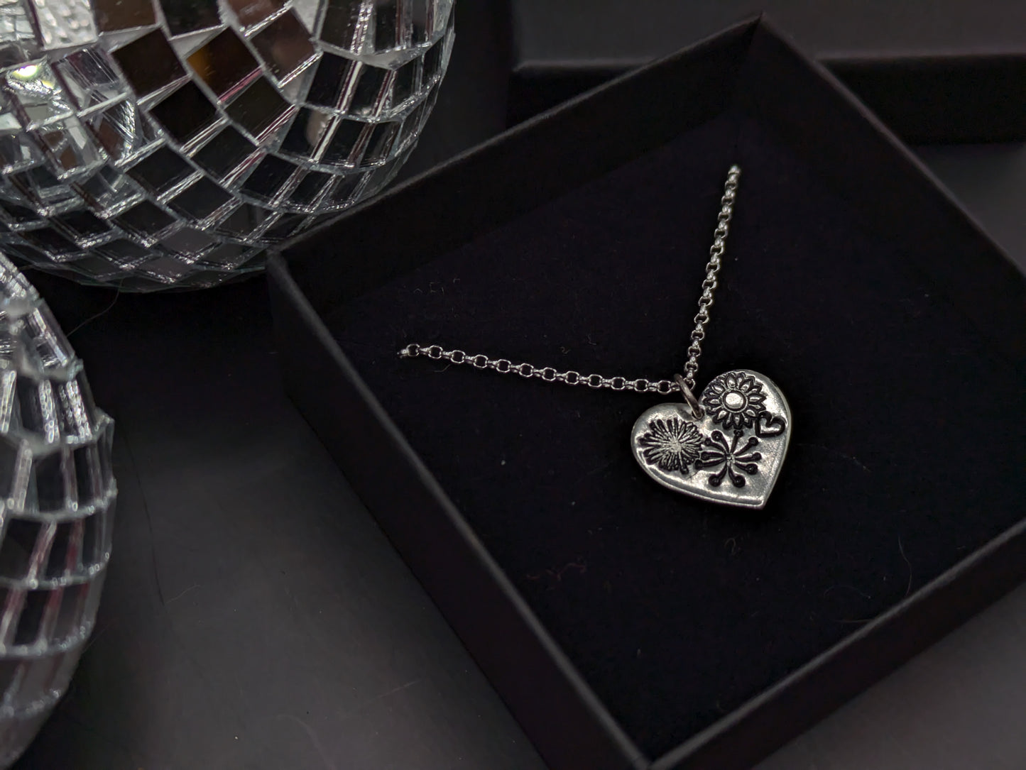 Heart and Flower Pendant