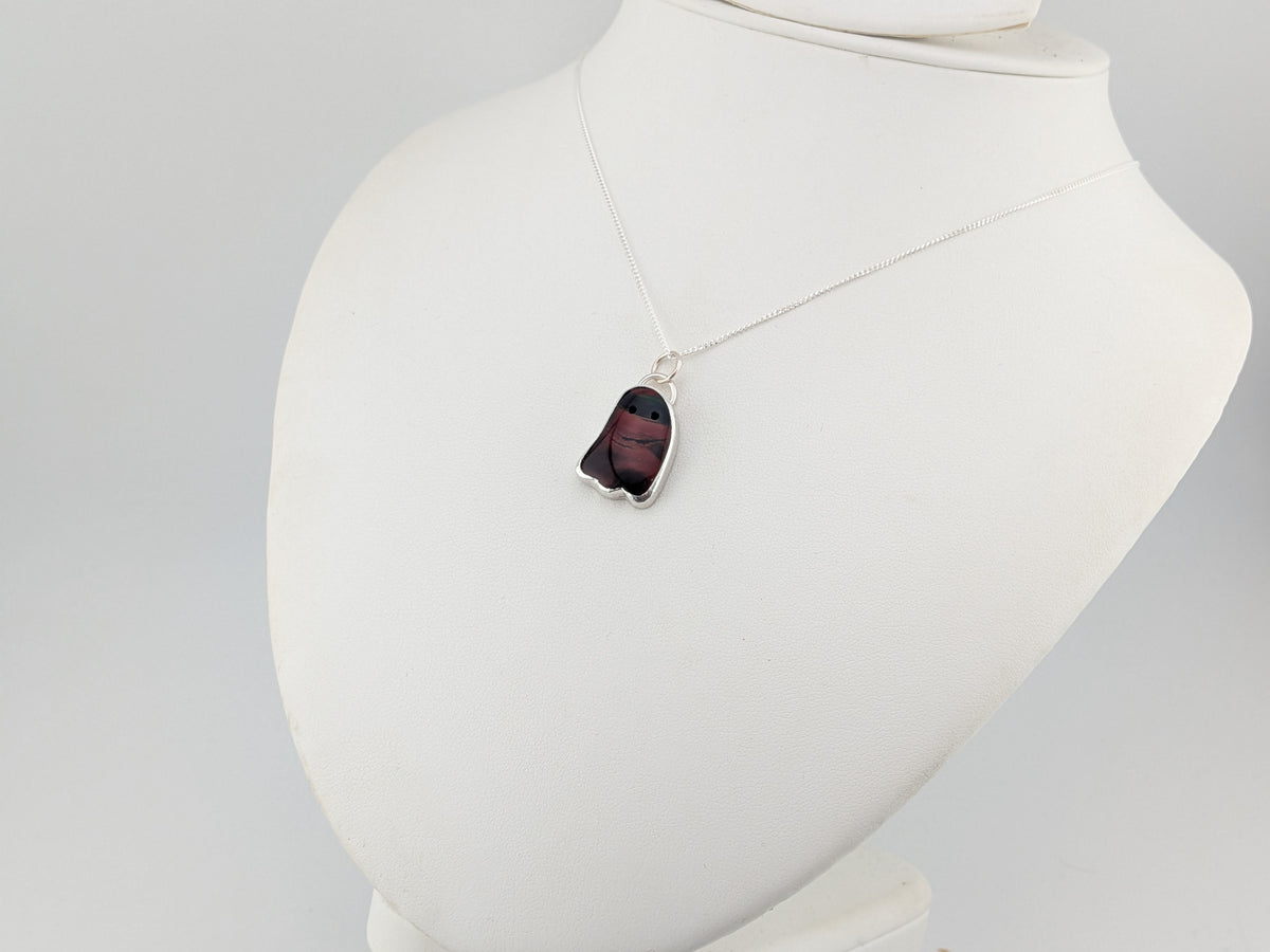 Iridescent Black Aurora Opal Ghost Pendant