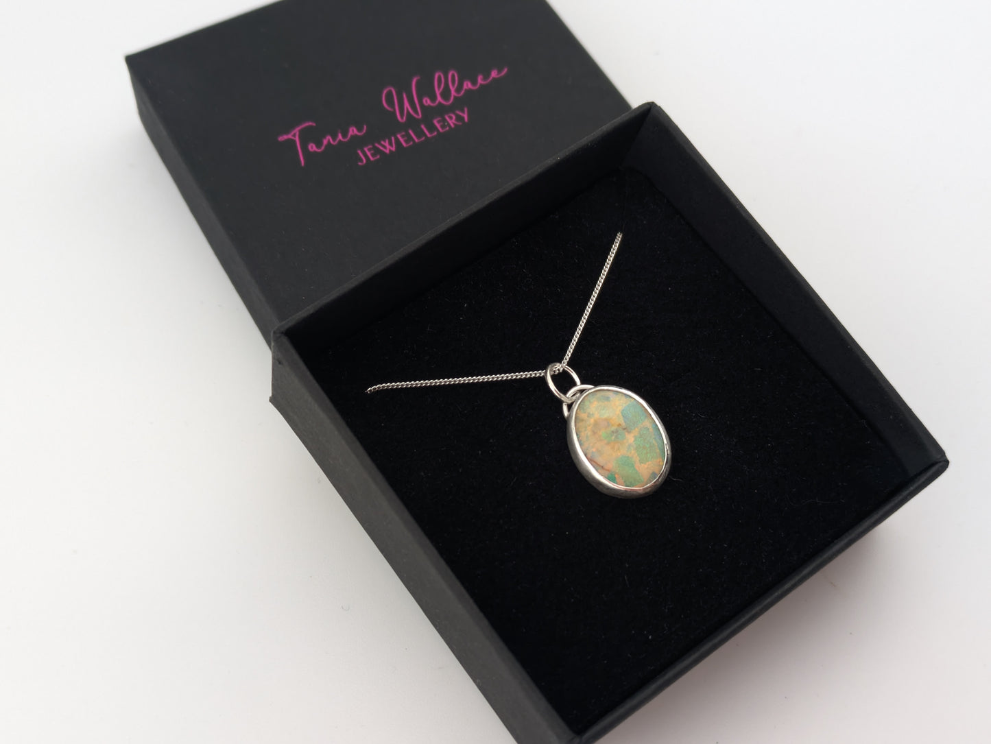 Sterling Opal Oval Pendant
