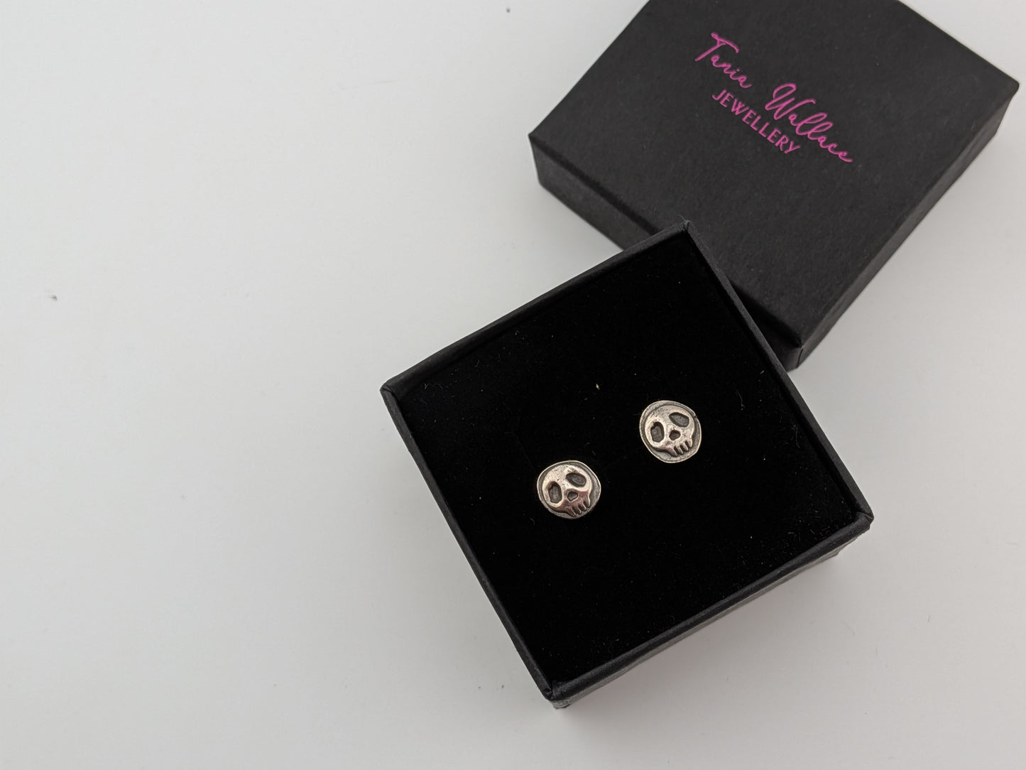 Solid Silver Skull Studs