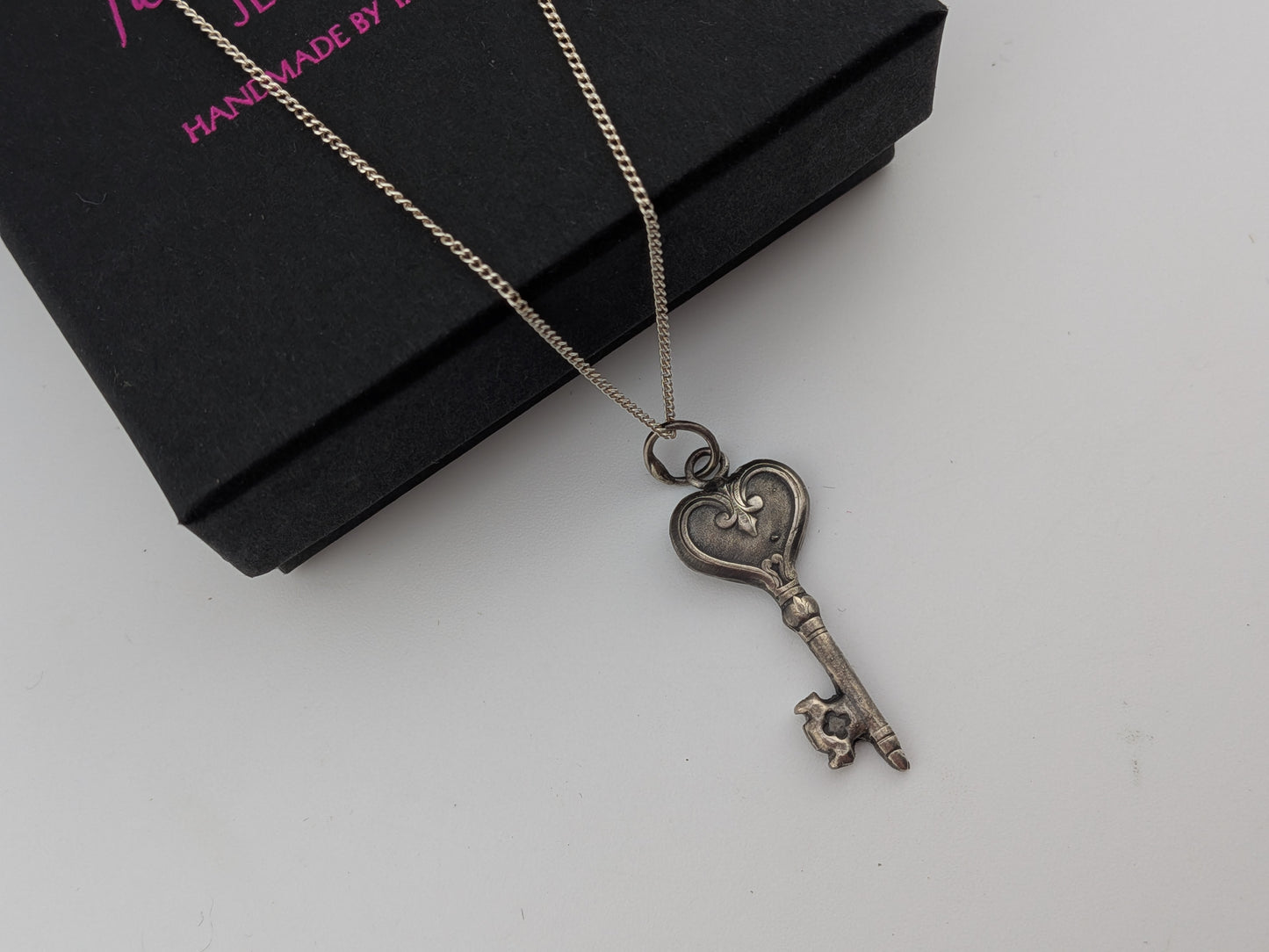 Ornate Heart Key Pendant