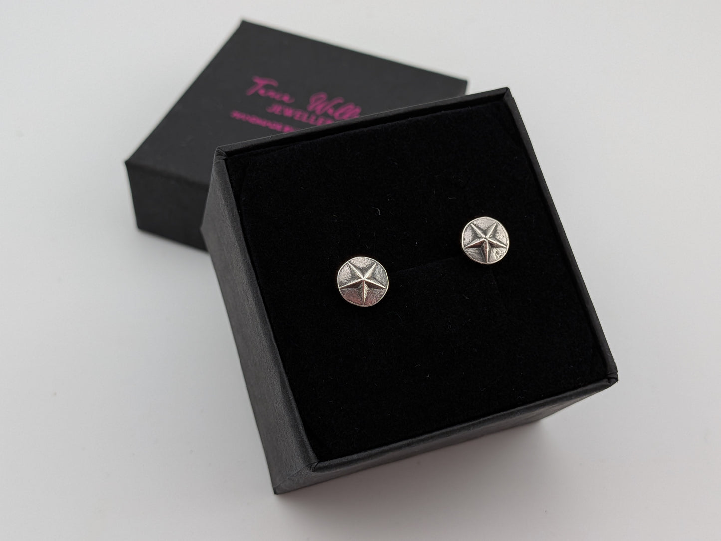 Oxidised Star Studs - Singles or Pairs