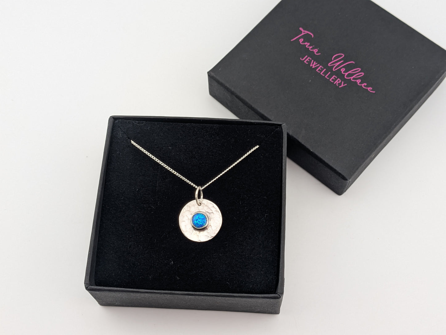 Ocean Blue Synthetic Opal Pendant
