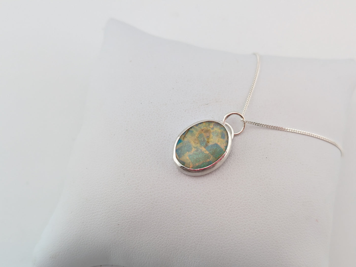Sterling Opal Oval Pendant