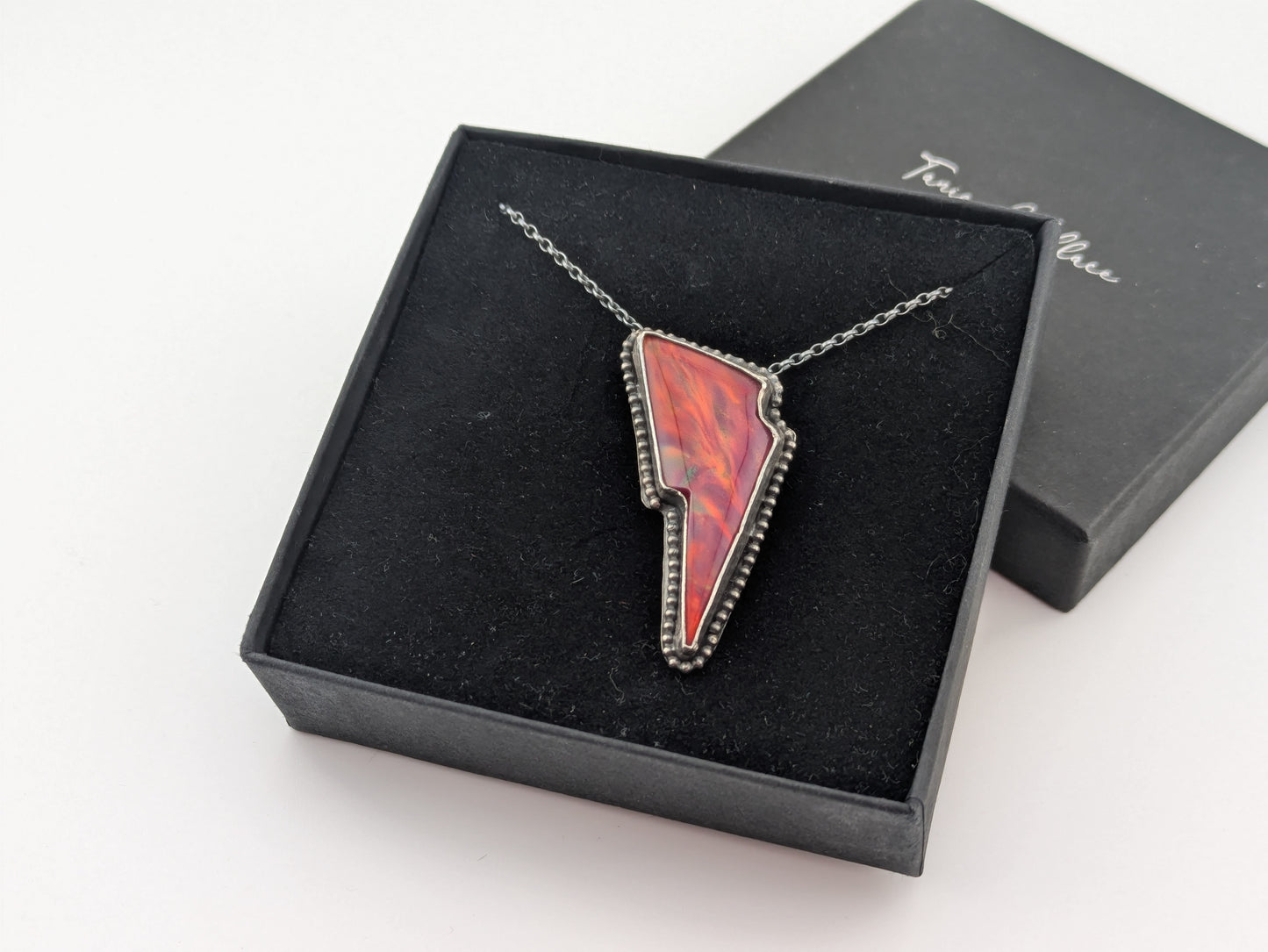 Red Aurora Opal Bolt Pendant
