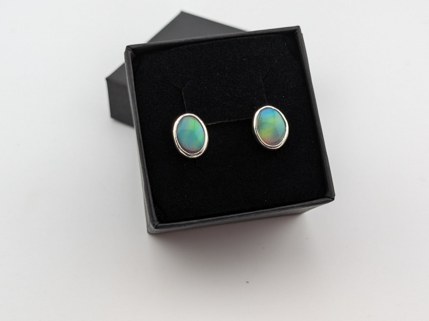 Green Aurora Opal Studs