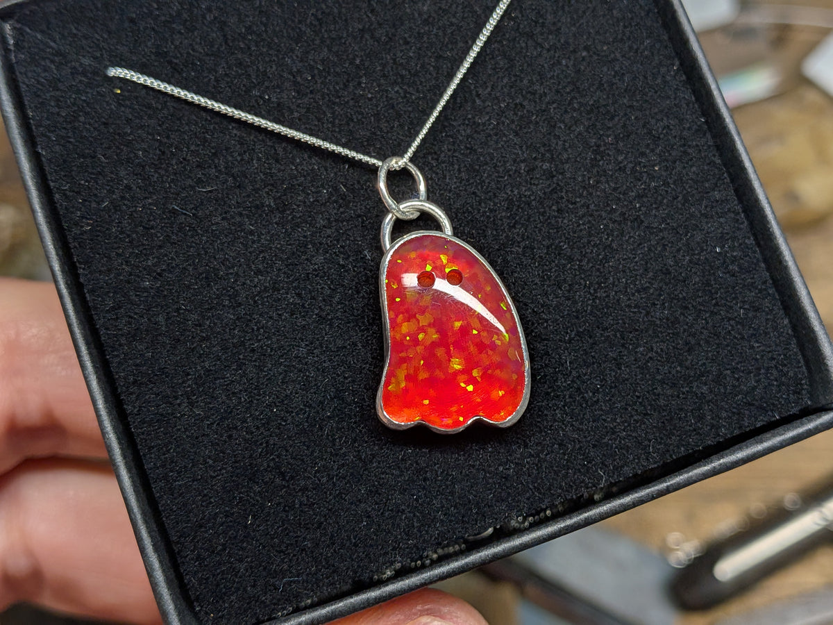 Glitter Opal Ghost Pendant