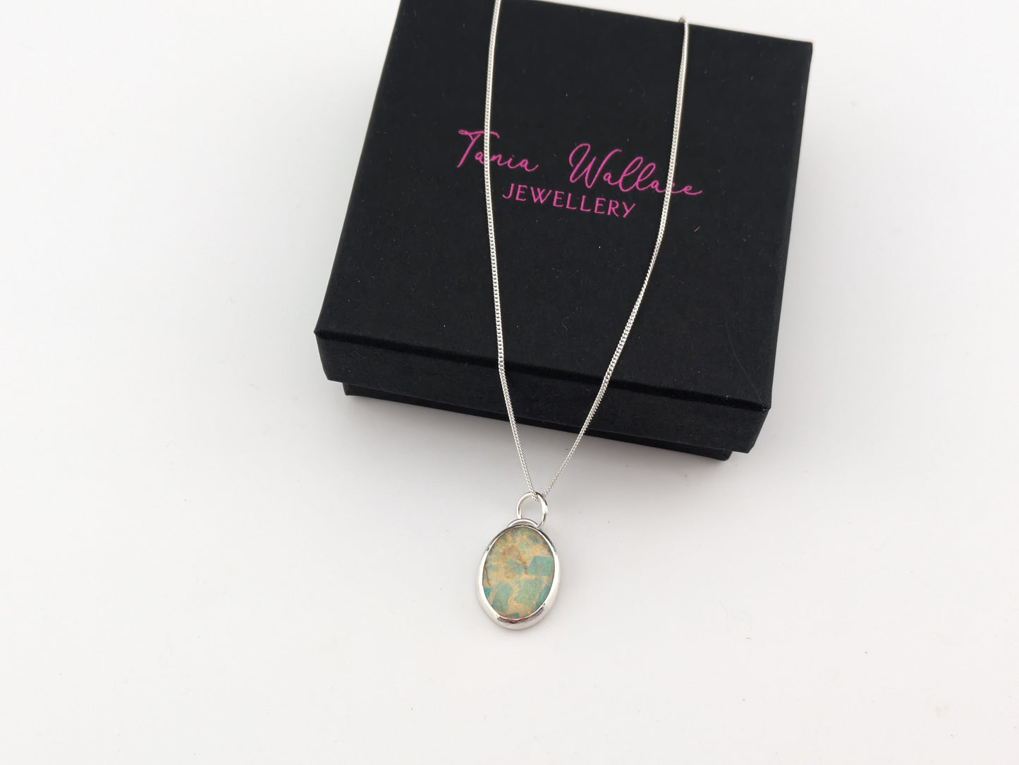 Sterling Opal Oval Pendant