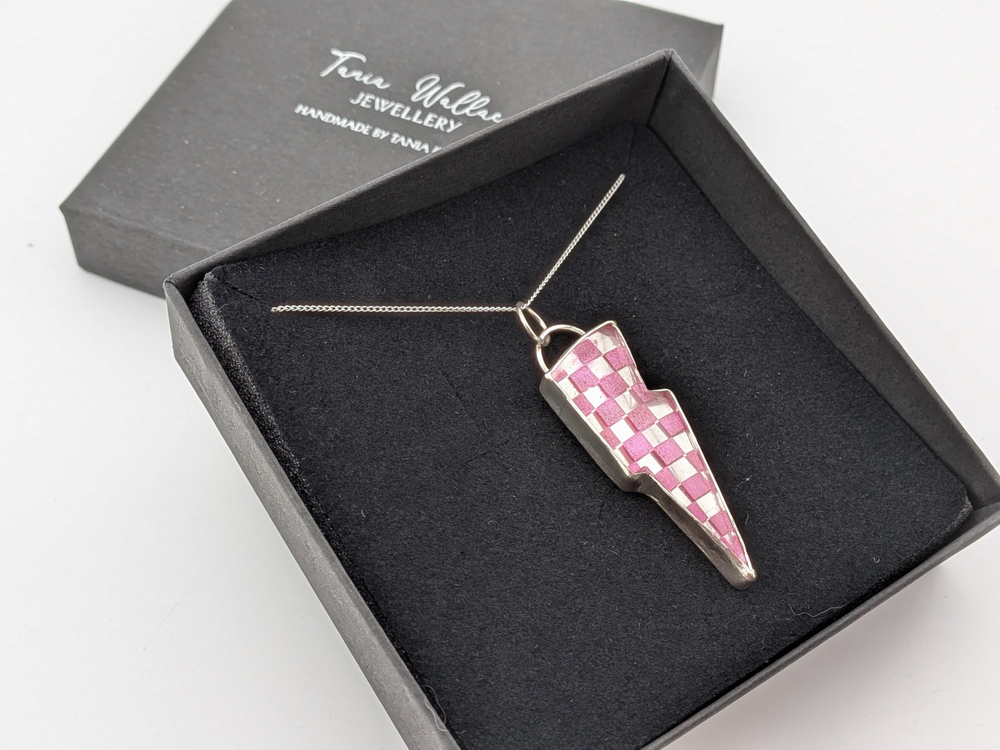 Pink Checkerboard Pendant