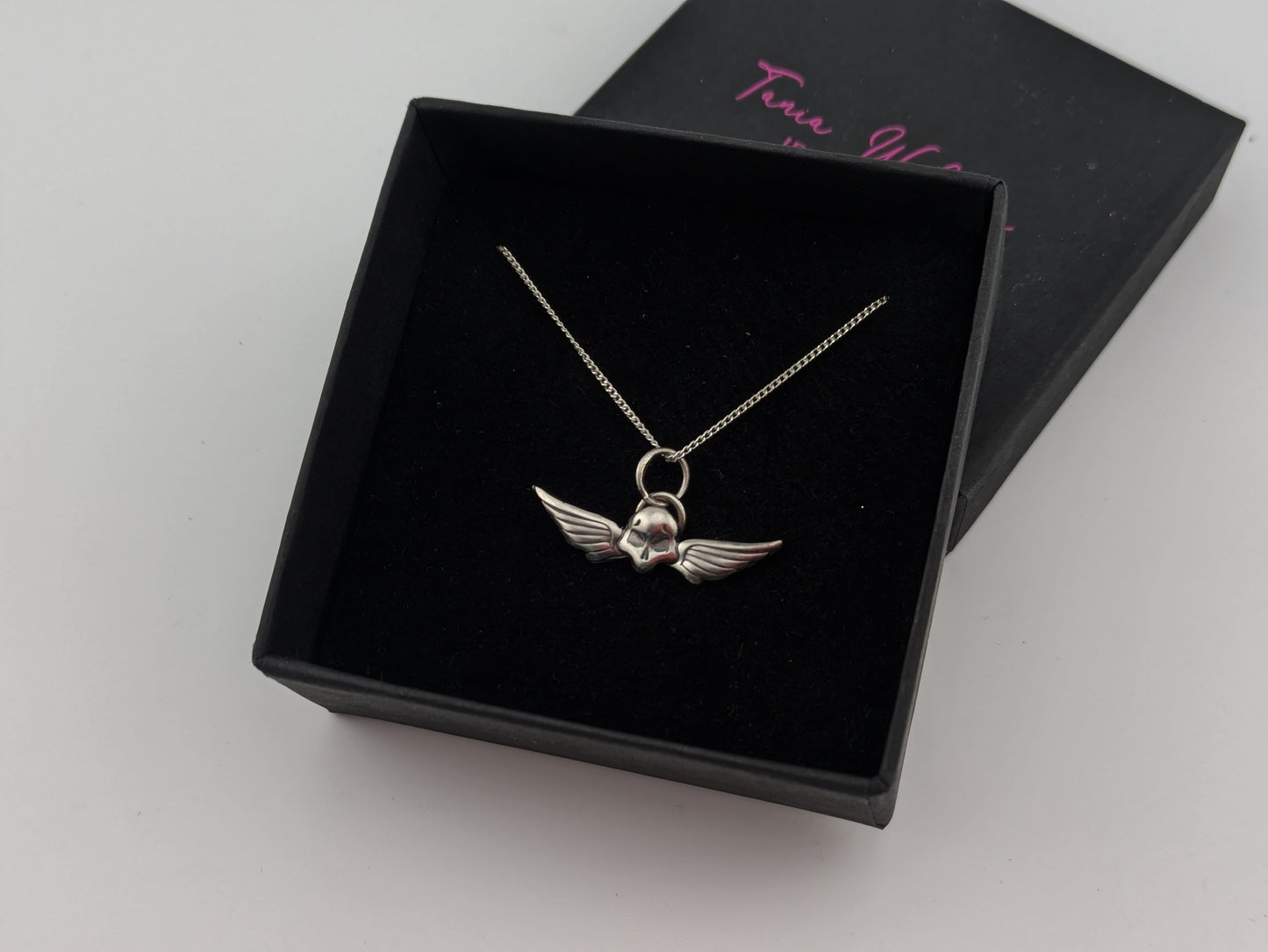 Sterling Silver Winged Skull Pendant