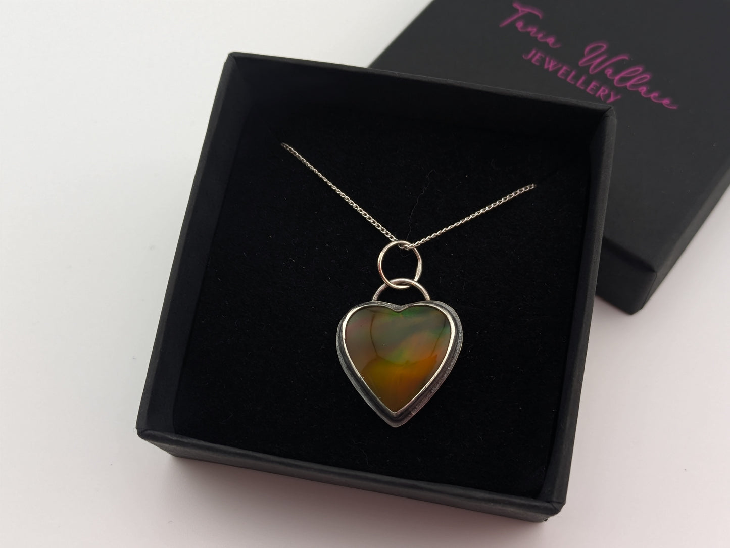 Earthy Aurora Opal Heart Pendant