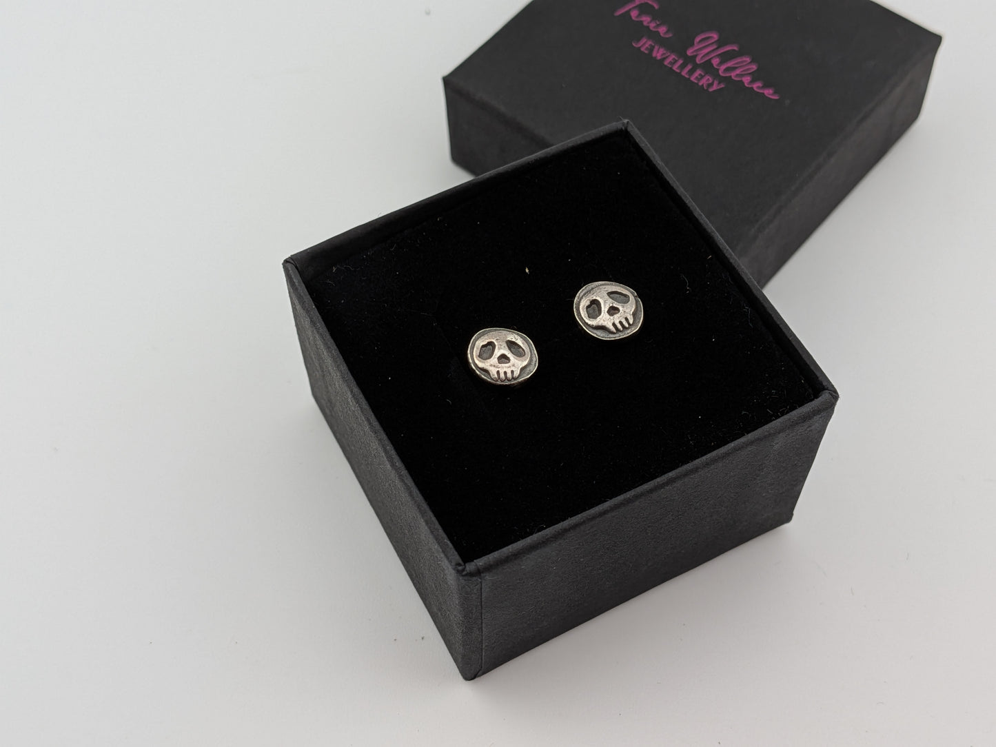Solid Silver Skull Studs