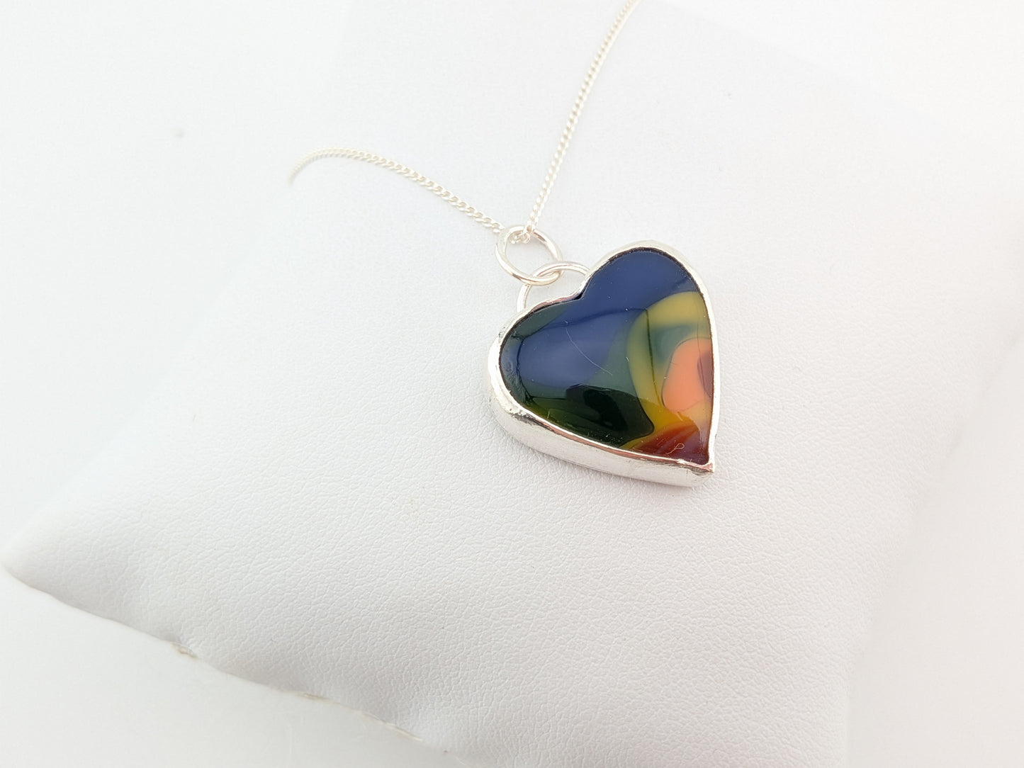 Rainbow Swirl Heart Pendant