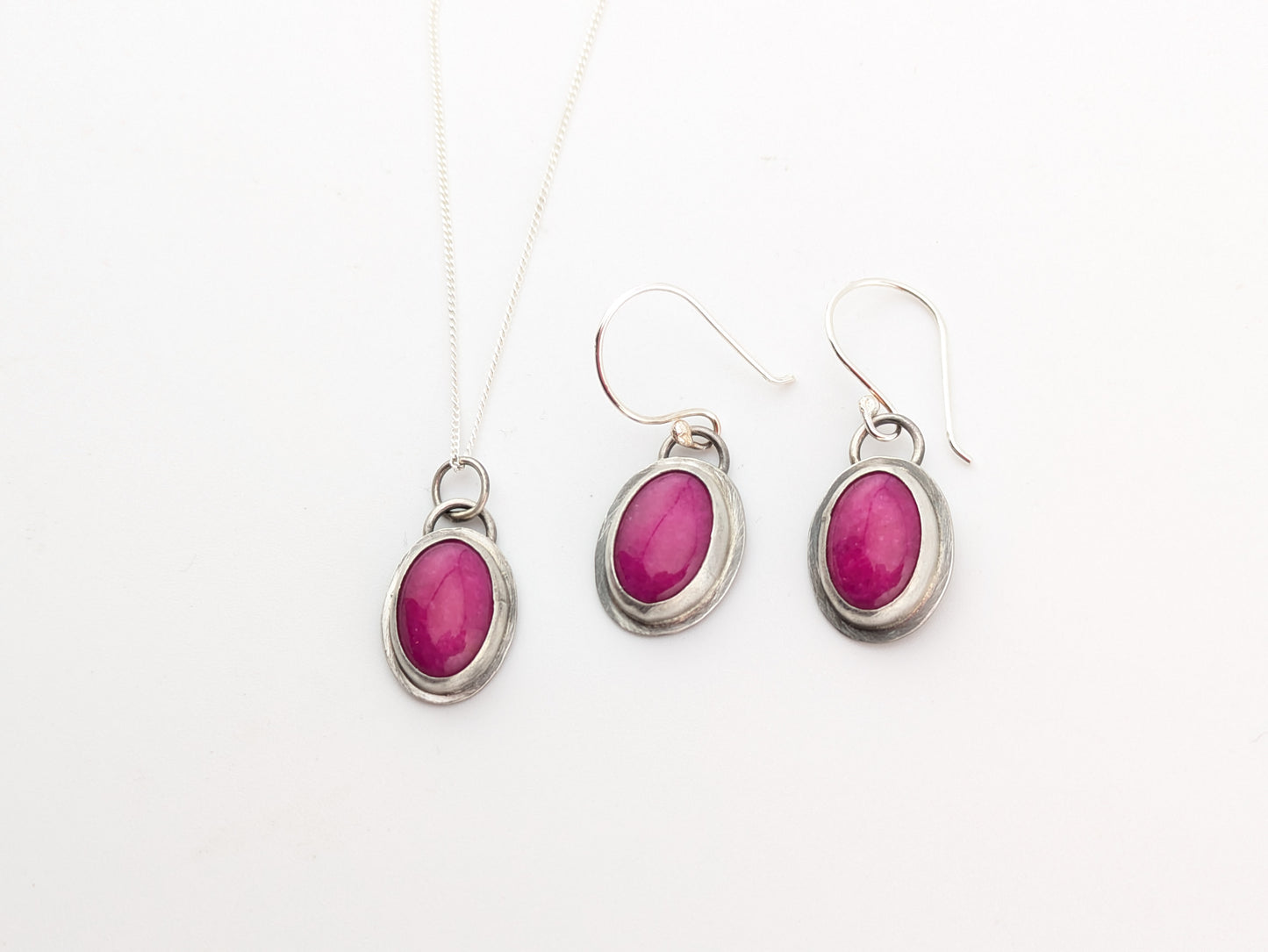 Pink Agate Oval Set