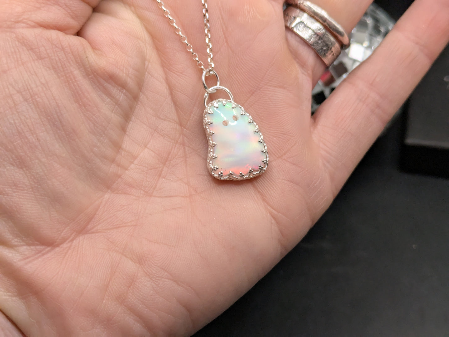 Rainbow Aurora Opal Ghost Pendant