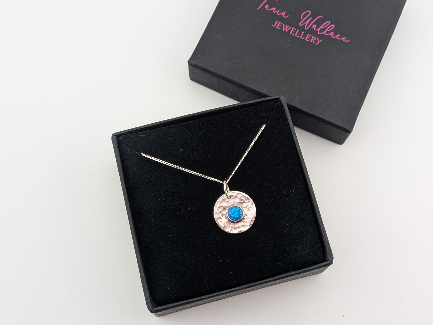 Ocean Blue Synthetic Opal Pendant