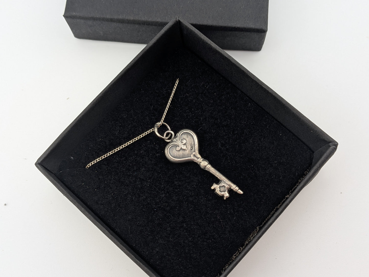 Ornate Heart Key Pendant