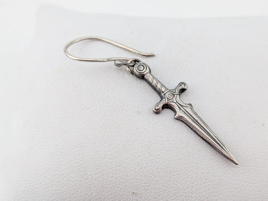 Sword Sterling Silver Single Drop