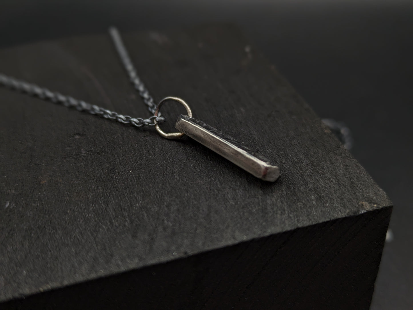 Chunky Textured Bar Pendant