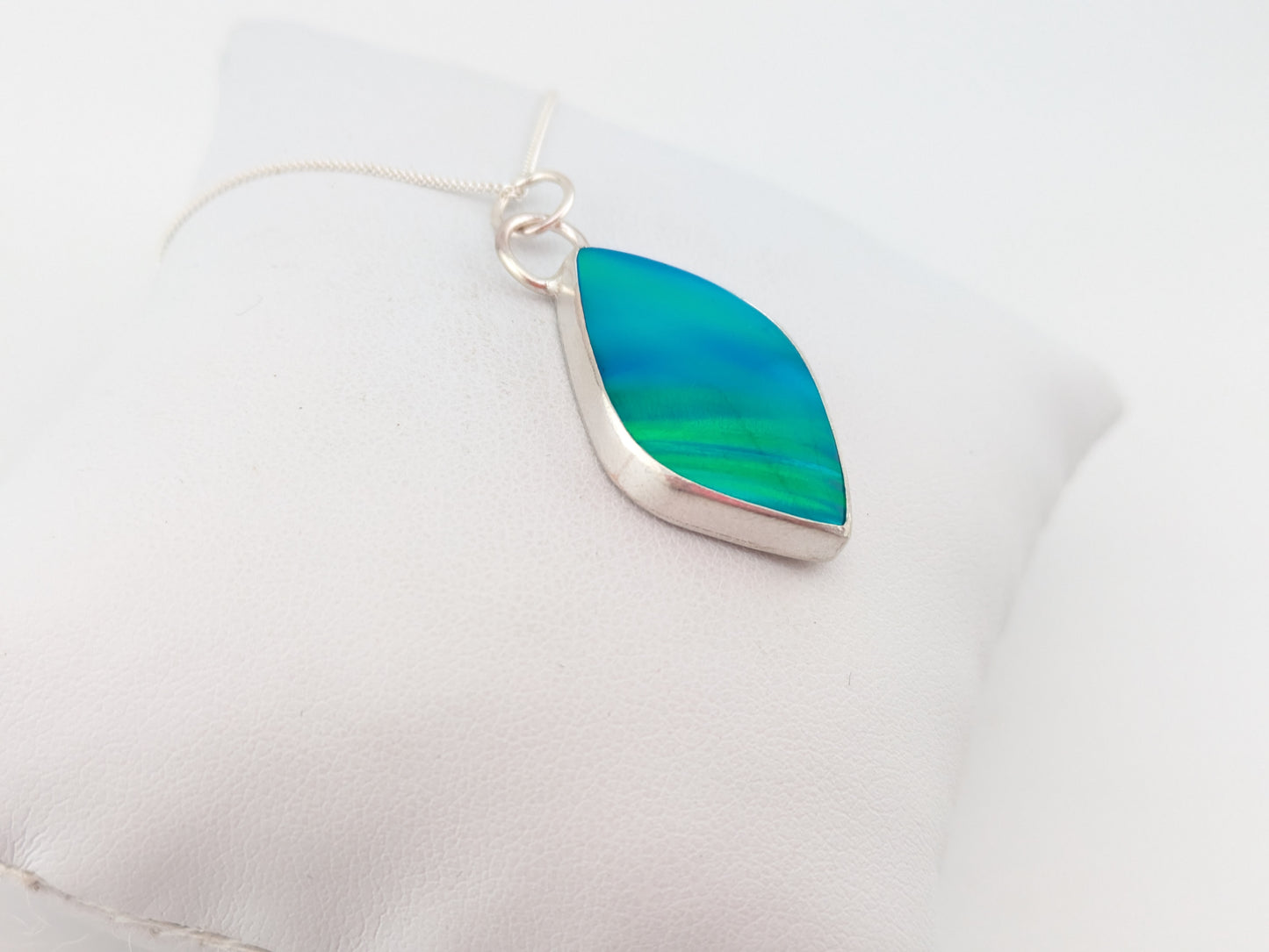 Blue Green Aurora Opal Pendant