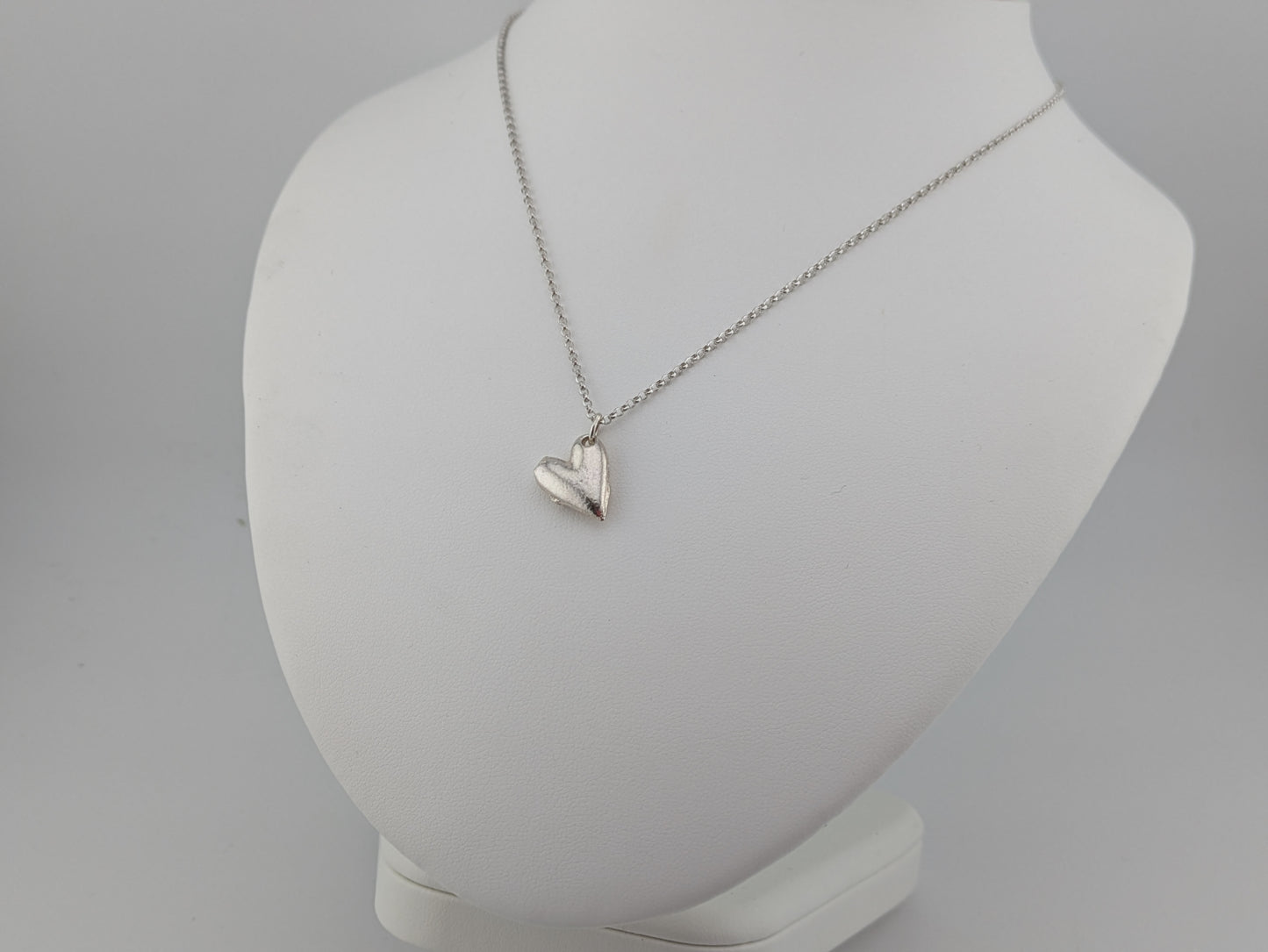 Puffy Sand Cast Heart Pendant